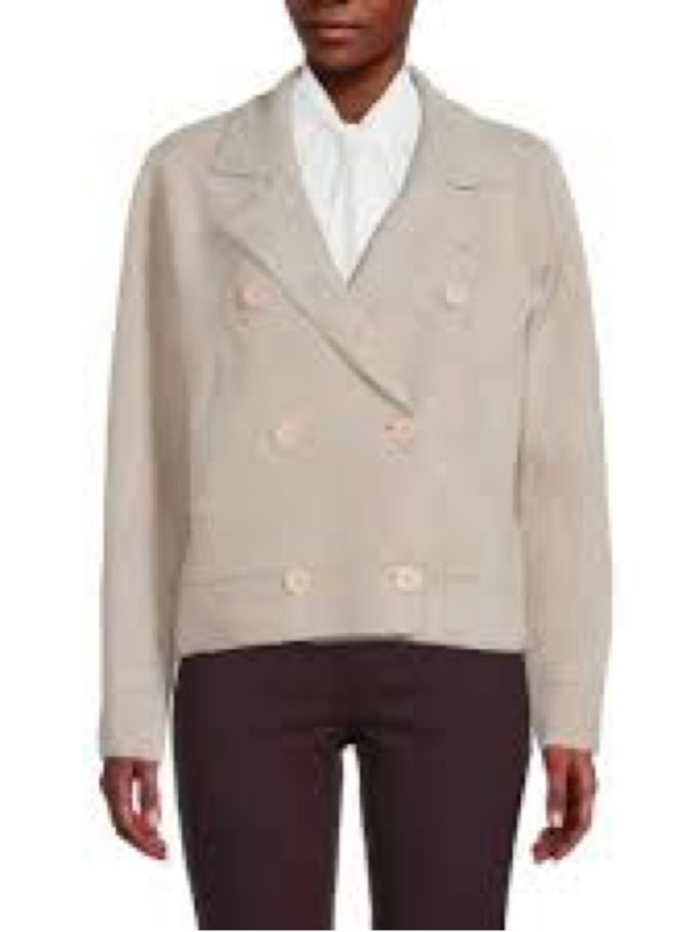 Magaschoni Taupe Double-Breasted blazer, small